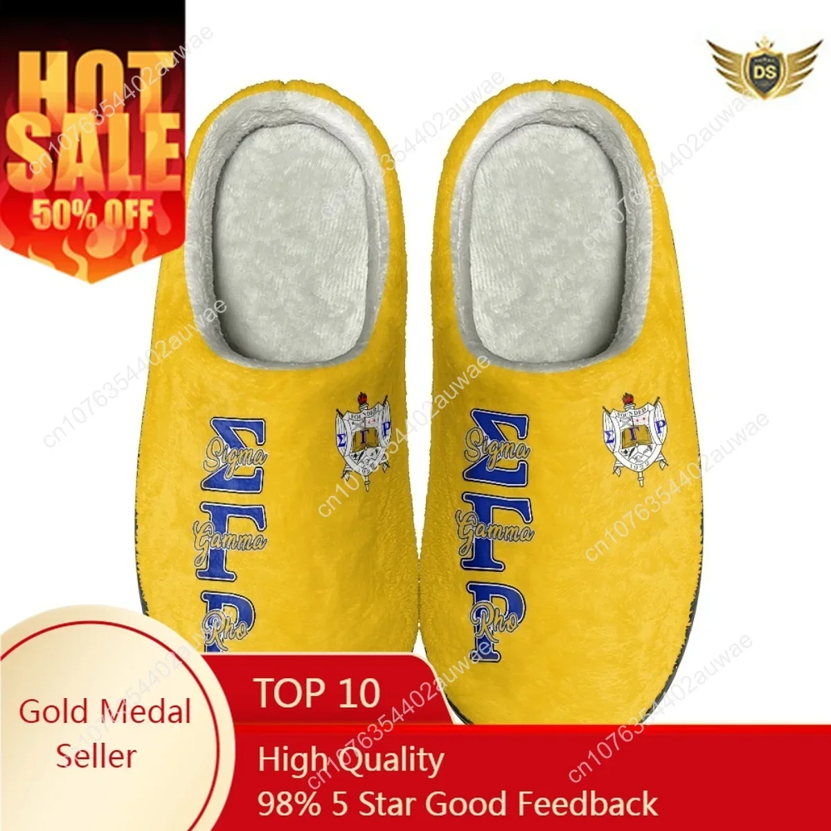 

Sigma Gamma Rho Design Women Home Slippers Indoor Bedroom Couple Cotton Slipper Autumn Winter Warm Men's Slides Print On Demand