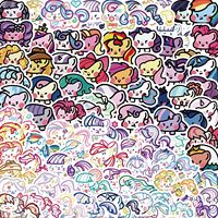 80Pcs Cartoon Horse Stickers Colorful Pony DIY Stickers Scrapbooking Phone Luggage Skateboard Waterproof Decals
