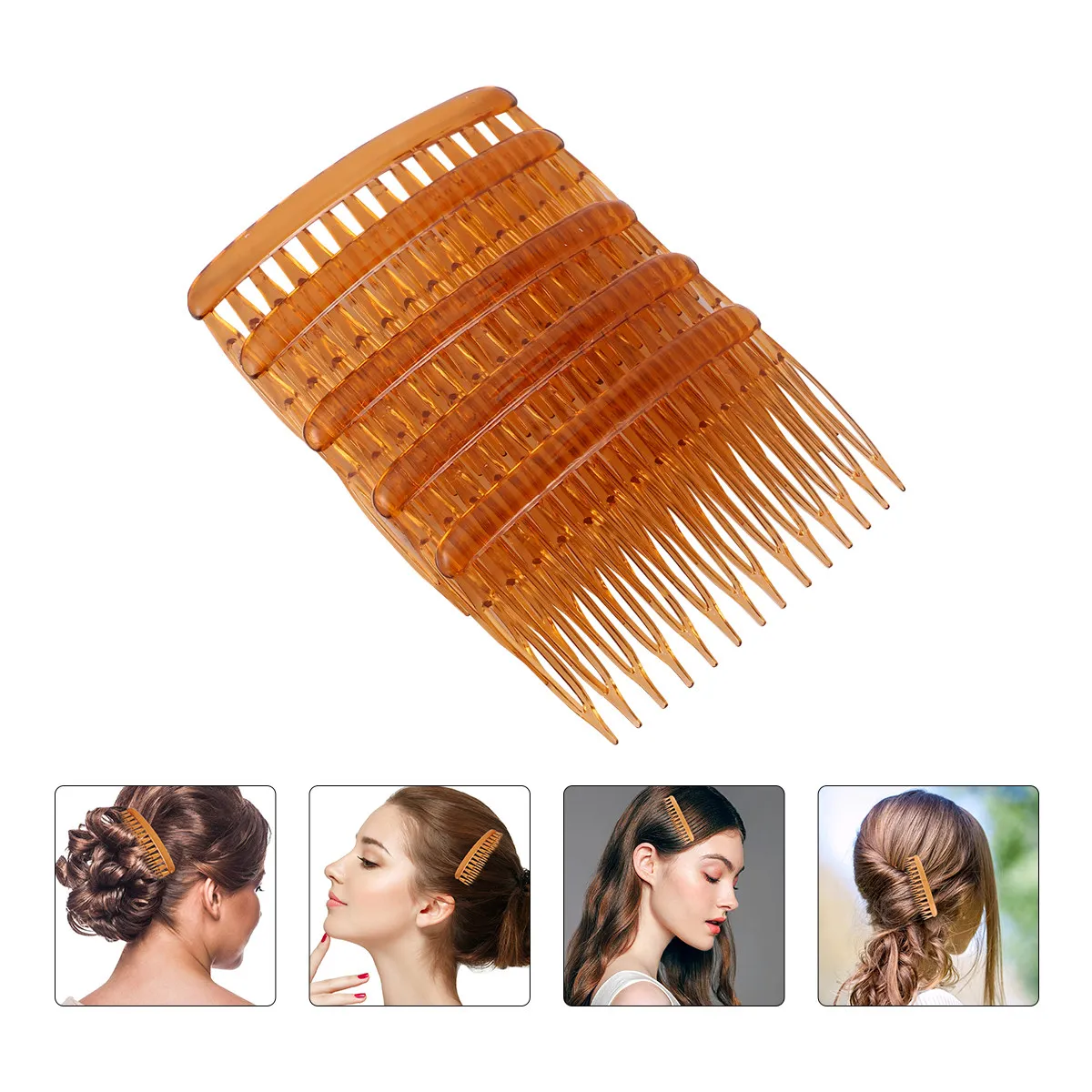 

15 Pcs Hair Combs Clip for Fine Side Women Styling Decorative Brown Accessories Bulk