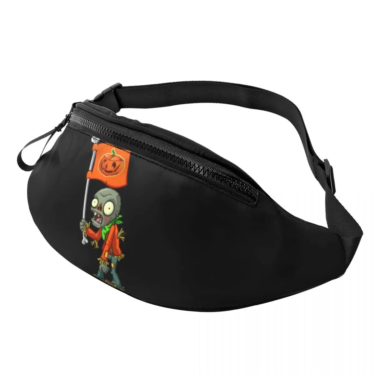 

Custom Cool Plants Video Game Zombies Fanny Pack Women Men Play Gaming Crossbody Waist Bag for Hiking Phone Money Pouch