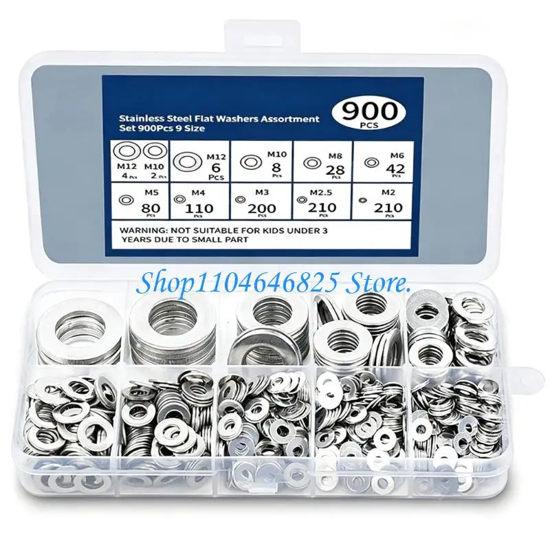 Organized Flat Washer Set with a Clear Compartment Storage Case