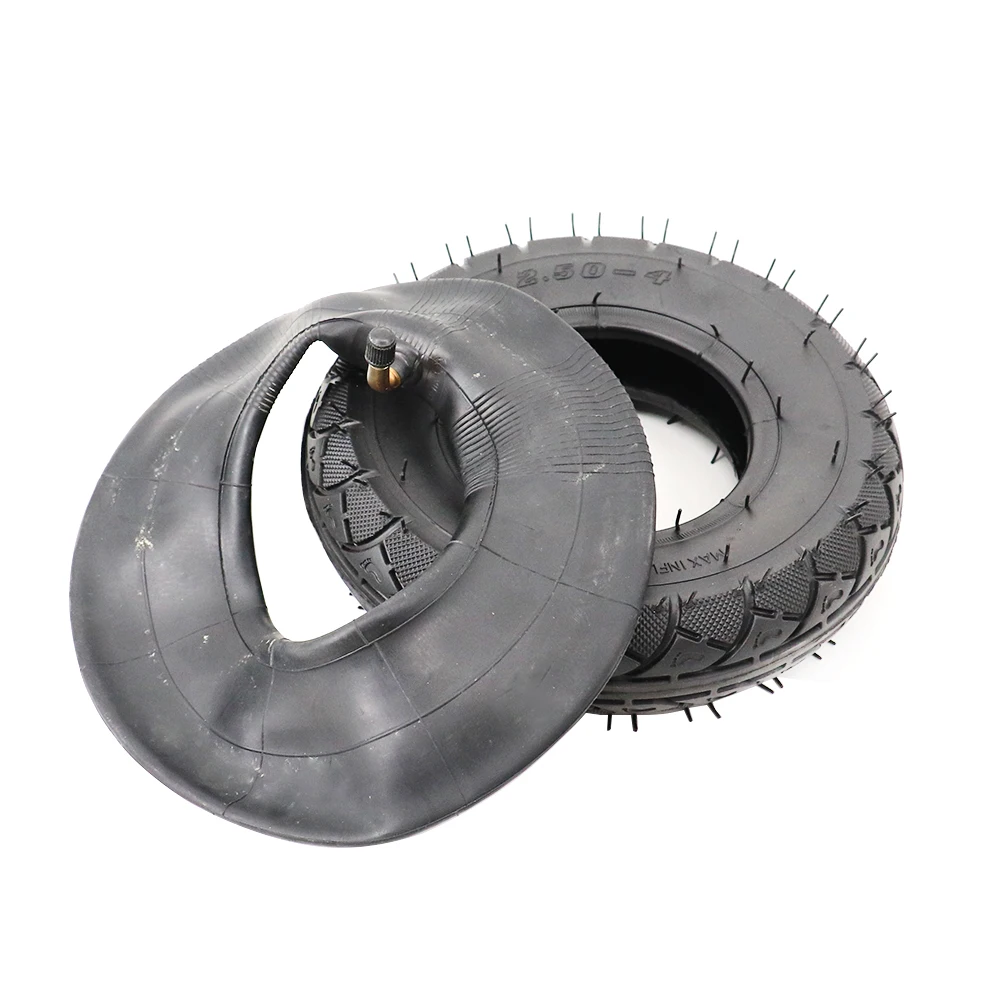 Size 2.50-4 Tire Inner Tube 60/100-4 Tyre Out Tire for Gas & Electric Scooter Bike Metal Valve TR87 Scooter Wheelchair Wheel