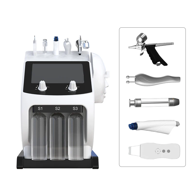 7-in-1-Desktop-Gesichtspflegemaschine, Diamant-Dermabrasion, Wasserpeeling, Hautverjüngung, Anti-Aging, Schönheitssalon, Spa-Gerät