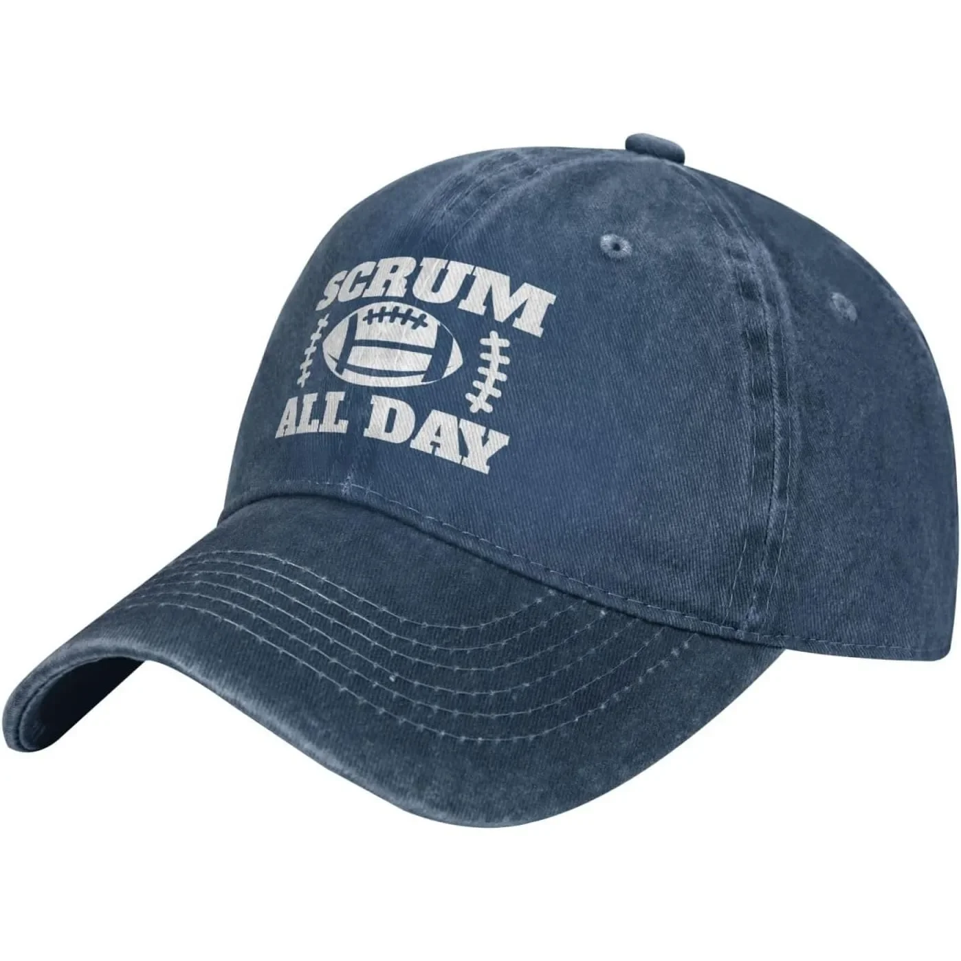 Casquette de baseball en coton avec motif de football et de rugby Scrum All Day, pour adultes