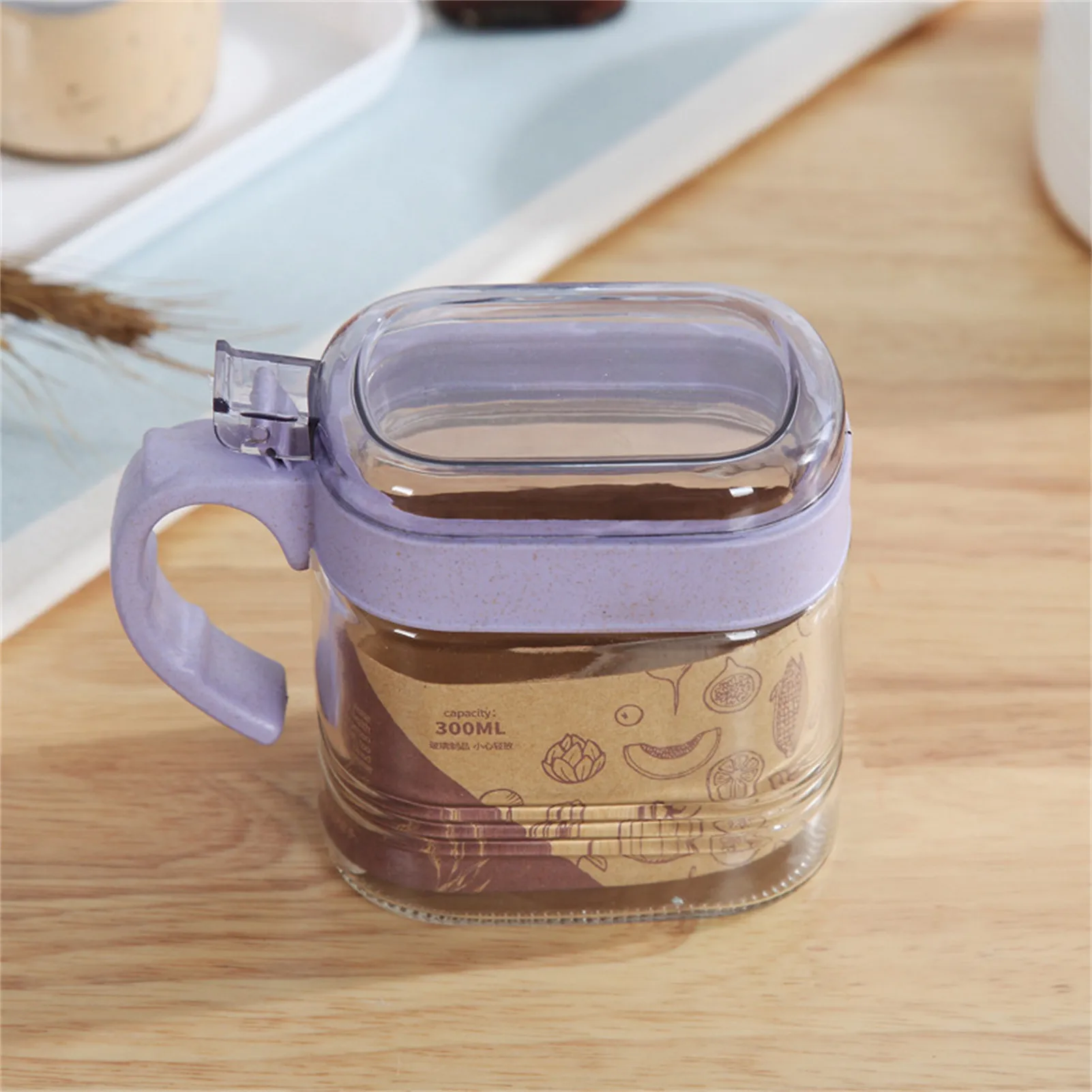 

Glass Condiment Storage Set Wall Mounted No Drill Seasoning Bottles With Square Sealed Lids For Kitchen Organization