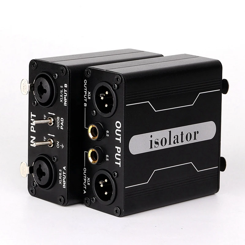 4X GX200 Audio Isolator Dual-Channel 6.5 XLR Mixer Audio Isolator Current Sound Noise Mixer Microphone Common Ground