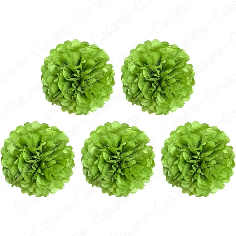 5 Stück 15,2 cm große Seidenpapier-Pompons, Papierblumenkugeln zum Aufhängen, flauschige Seidenpapierblumen, Dekorationen, Papier-Pompom-Blumen für