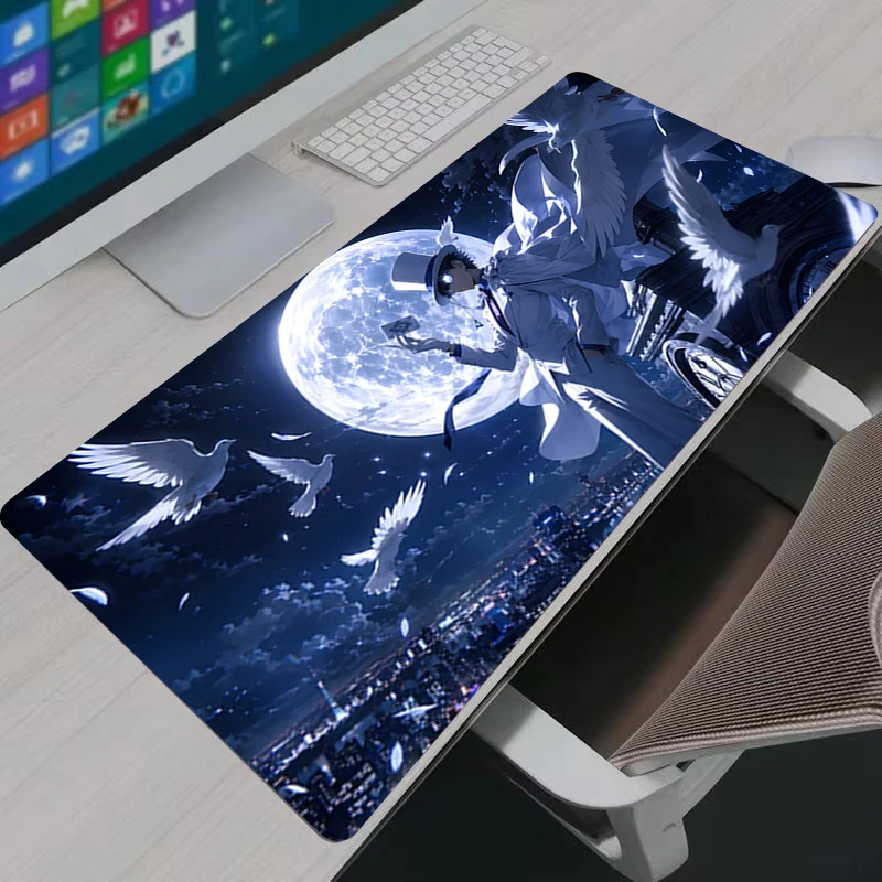 Large Gaming Mouse Pad Anime D-Detective Conan Extended Desk Mat Non Slip Rubber Base Smooth Keyboard Mousepad for Gamer Office