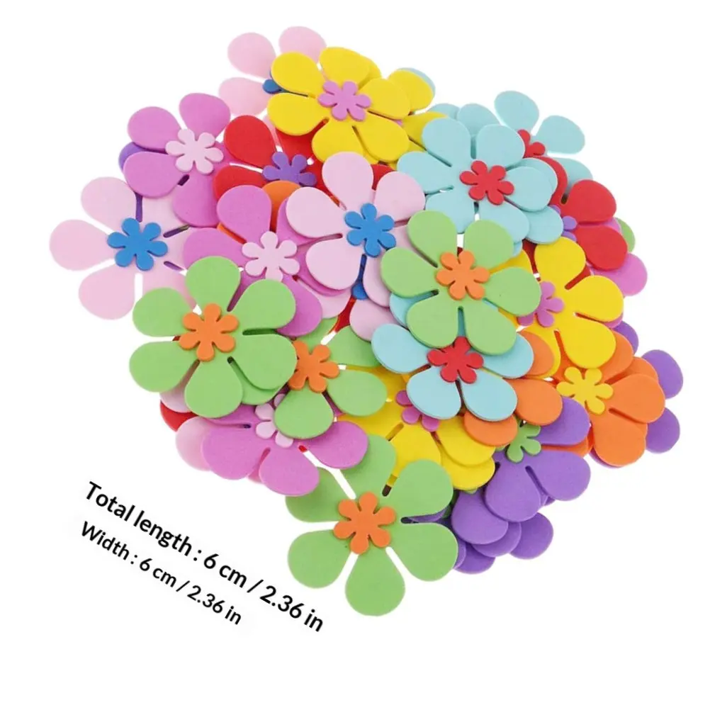 120Pcs Decorative Foam Flowers for DIY Projects Handmade Greeting Cards Scrapbooking Craft Flower Decor Supplies