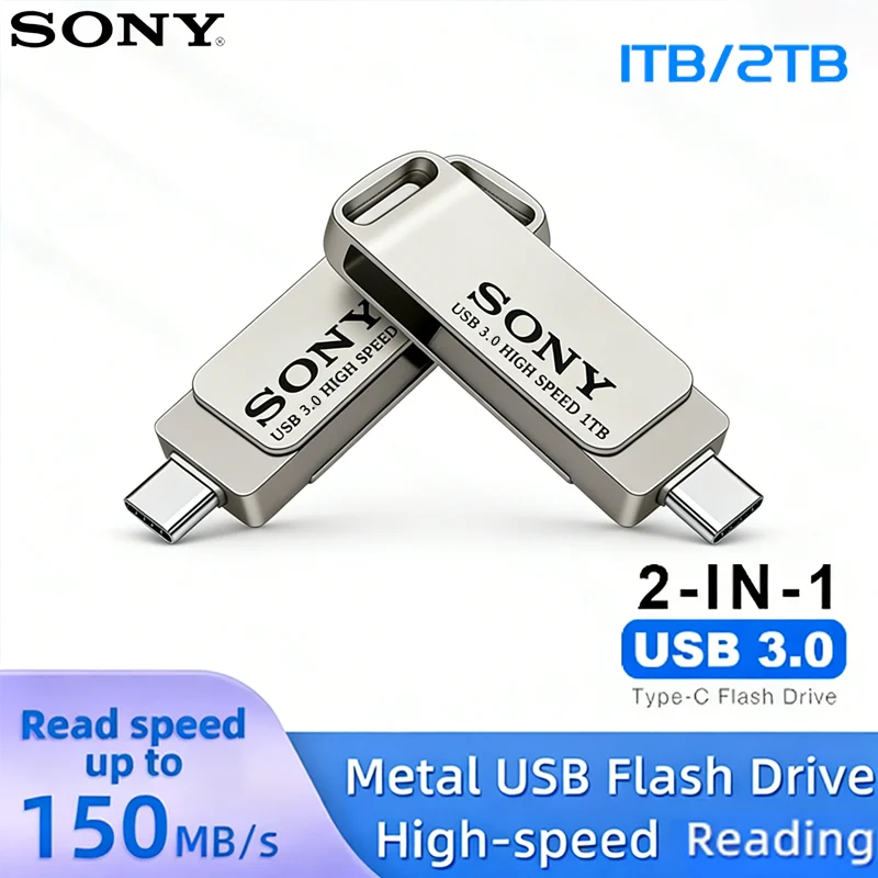 

SONY Mini PenDrive High Speed OTG Flash Drive 1TB 2TB 256GB 512GB USB Type-C Metal Pendrive Portable Memory Stick for Phone