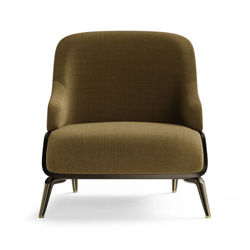 

Italian minimalist single leisure chair light luxury post-modern living room balcony sofa chair fabric designer