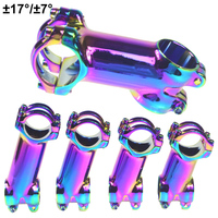 SHIKRA Bicycle Stem Mountain Road Bike Stem 17/7 Degree 60/70/80/90mm 31.8 Handlebar Stem Bike Riser MTB Ultralight Stem Rainbow