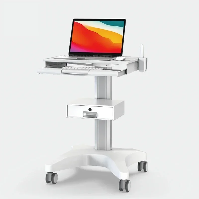 Laptop Cart Notebook Workstation for Hospital Medical Trolley Movable Table with Wheels