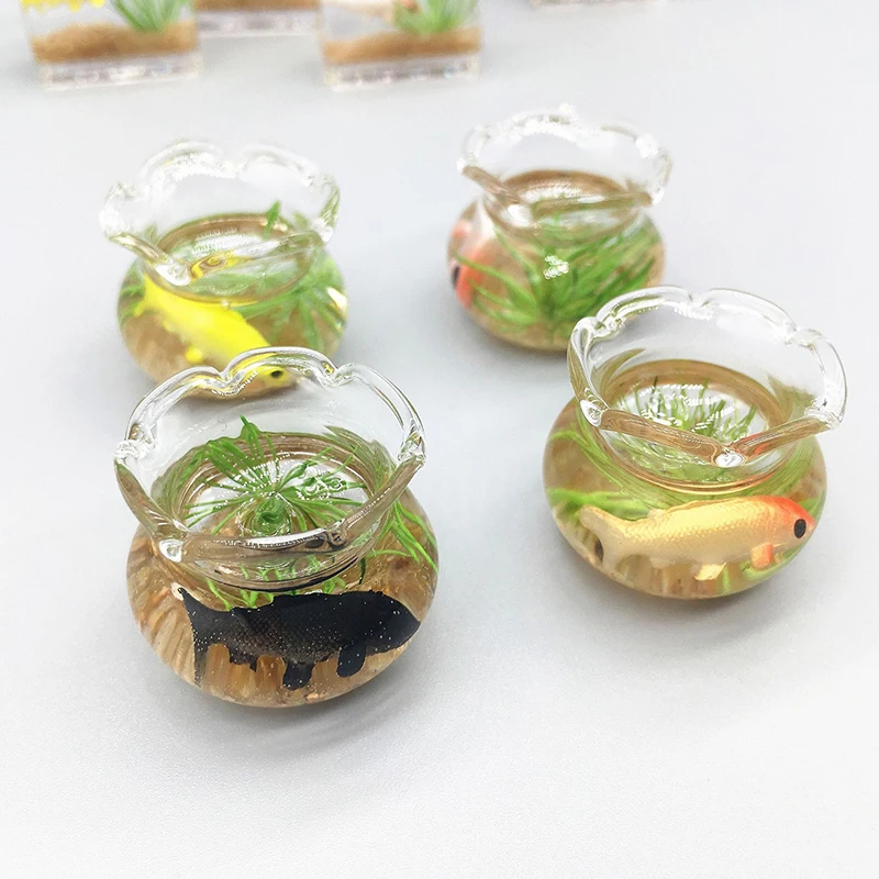 

1Pc1:12 Dollhouse Miniature Glass Fish Tank Bowl Aquarium Doll House Home Decoration Ornament Accessories