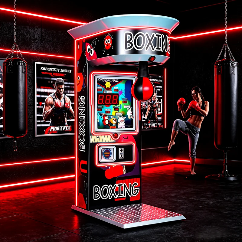 Coin Operated Boxing Punching Arcade Machine Strength Tester For Indoor Sports Stadium Customized