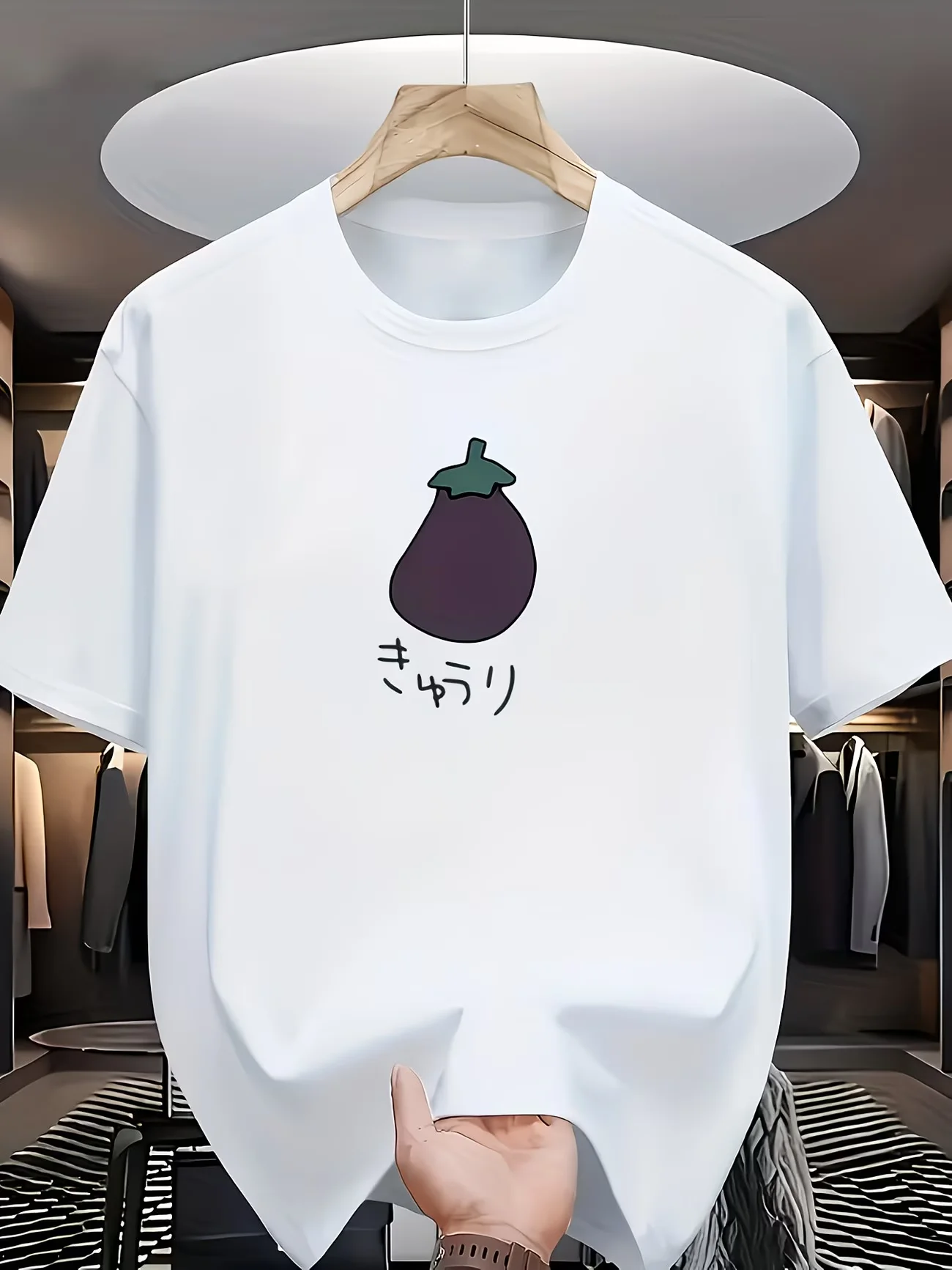 Funny Japanese Eggplant Graphic T Shirt Women Summer Short Sleeve Kawaii Kyuuri Cucumber Harajuku Casual Fashion Tshirt
