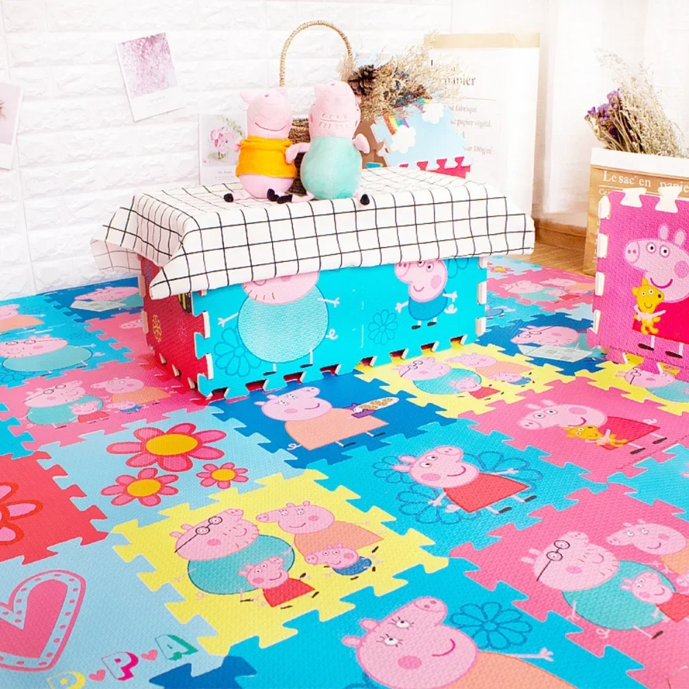 Peppa Pig Children stitching carpet crawling mat puzzle puzzle thickening climbing mat baby stitching mat learning game blanket