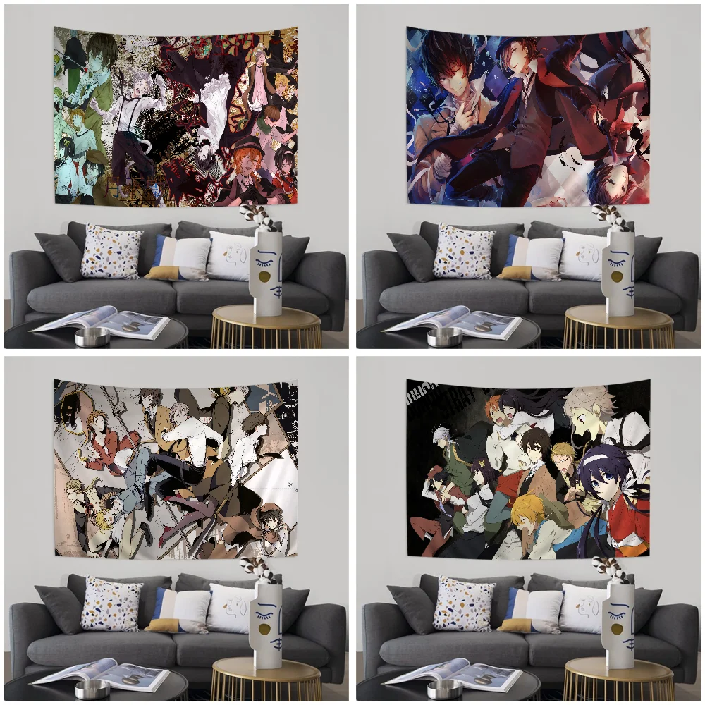 Bungou Stray Dogs Hanging Bohemian Tapestry Hanging Tarot Hippie Wall Rugs Dorm Japanese Tapestry