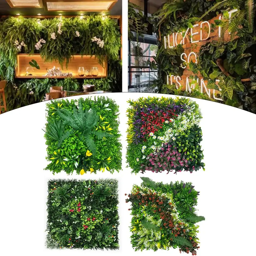 

50*50CM Artificial Plant Flower Wall Panels UV Realistic Indoor Outdoor Garden Artificial Plant Wall Panel