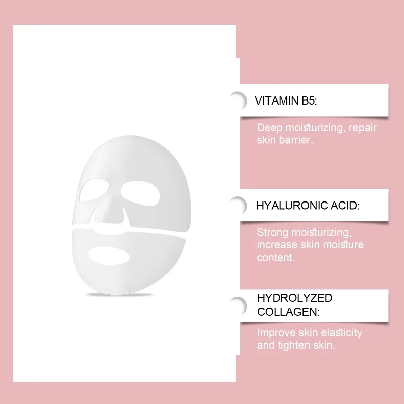 Collageen Diepe Hydratatie Masker Koreaanse Huidverzorging Gezichtsblad Masker Hydraterende Aanscherping Huidverzorging Maskers met Natuurlijke Ingrediënten