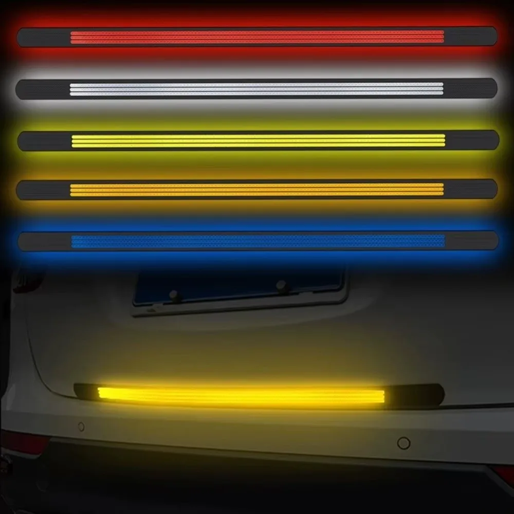 Soft Rubber Car Anti-rear-end Reflective Strip 80cm Night Warning Car Trunk Anti-collision Strip Anti-scratch