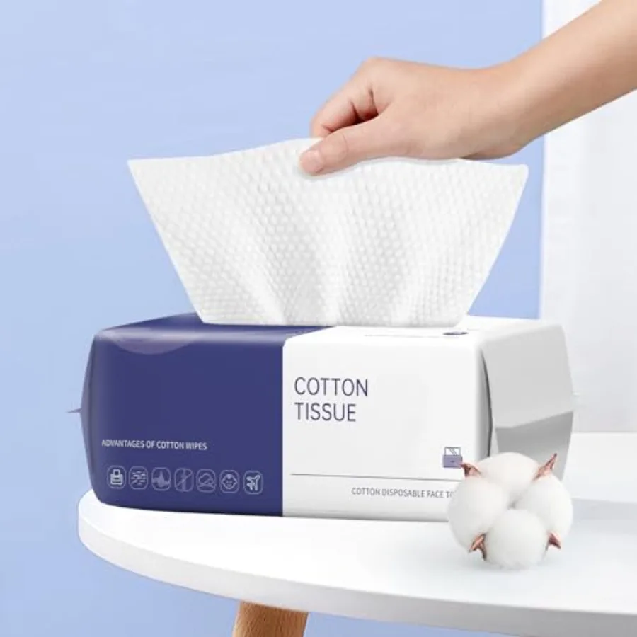 

Disposable Face Towel, 100 Count Face Towels for Washing Soft Cotton Dry Wipes Facial Cloths Towelettes for Washing and Drying,