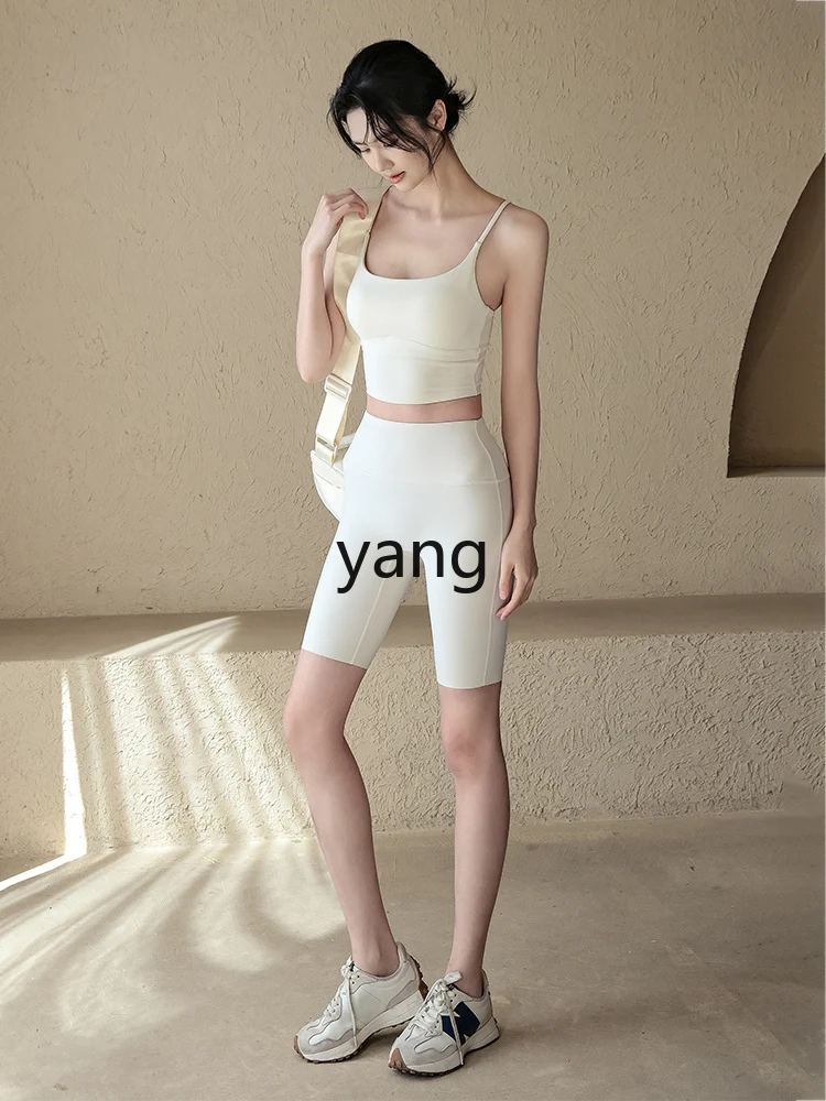 LMM sports shorts women's summer nude seamless yoga pants tight wear high waist hip lift