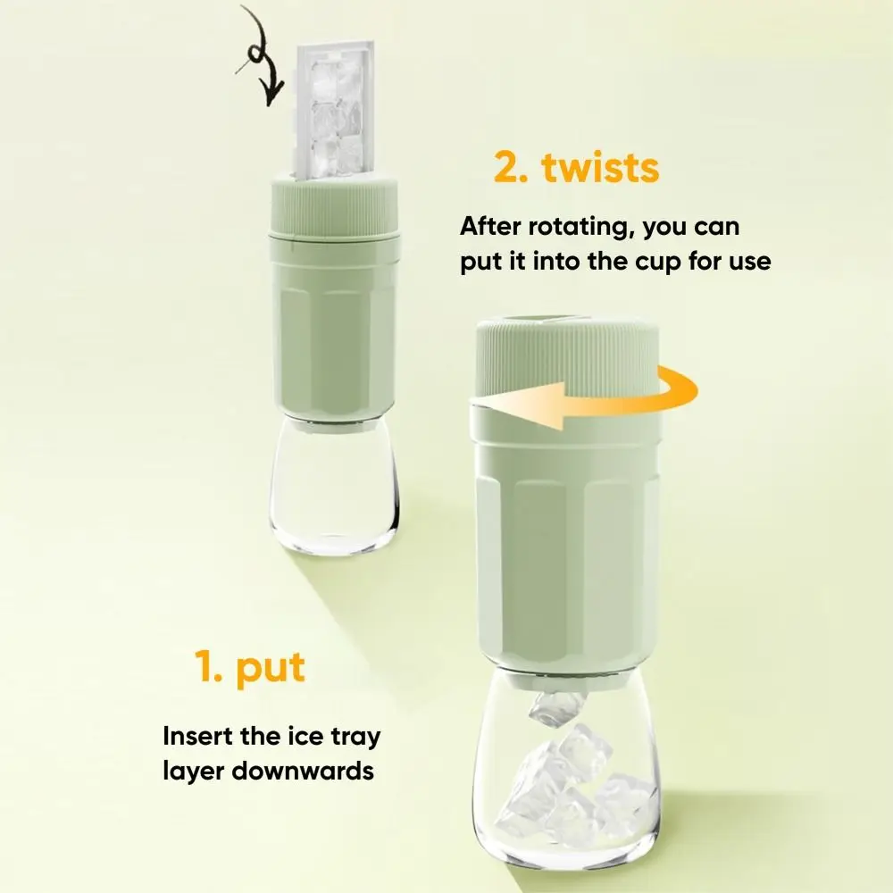 Creative Rotating Ice Making Cup Multifunctional Large Capacity Ice Cube Mold Portable Ice Maker Mold Ice Tool