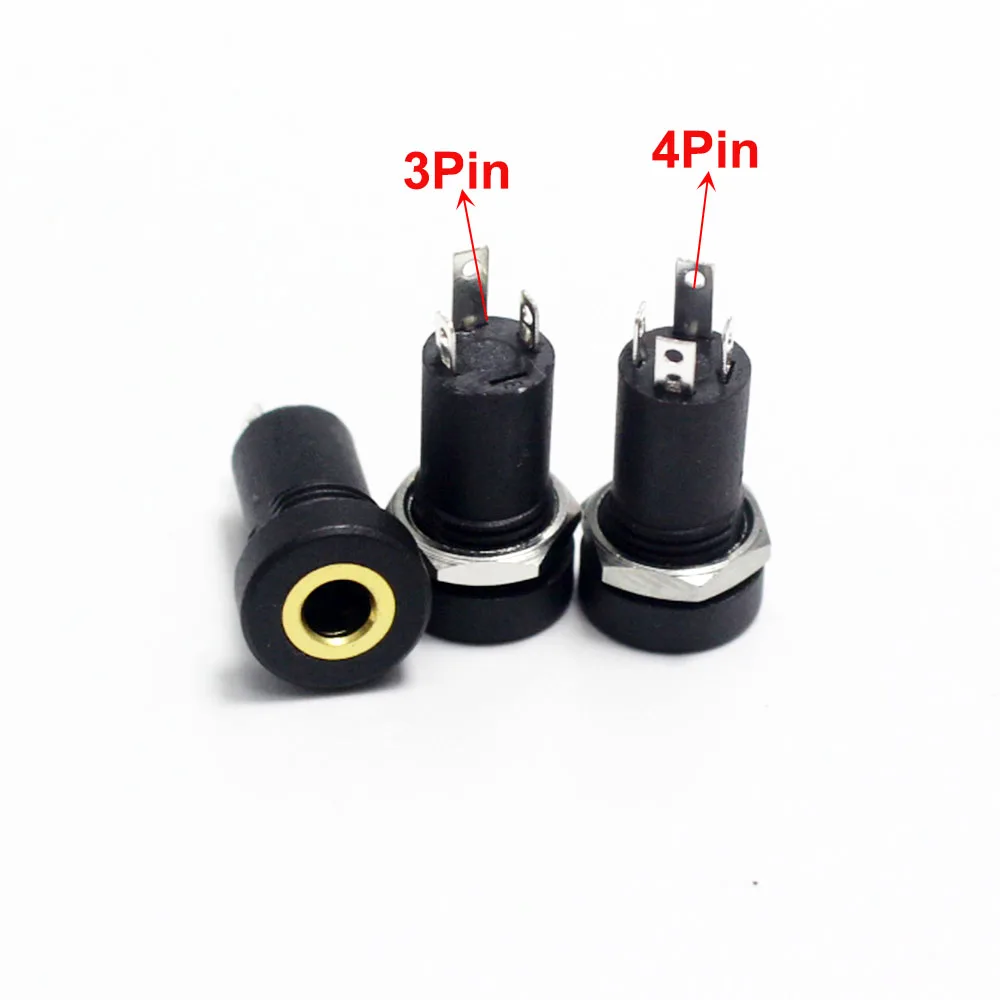 2/5/10PCS 3.5MM Audio Jack Socket Stereo 3/4 Pole Solder Panel Mount With Nut Connector Headphone Female Socket PJ-392A PJ392A