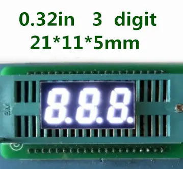 

20PCS white LED Digit 7 Segment led display 3bit 3 bit Common cathode 0.32" 0.32in. Digital Tube