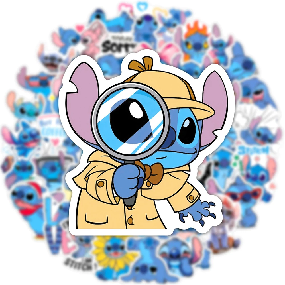 

10/30/50pcs Cute Disney Cartoon Stitch Anime Stickers for Kid DIY Motorcycle Phone Guitar Bike Funny Graffiti Sticker Toy Decals