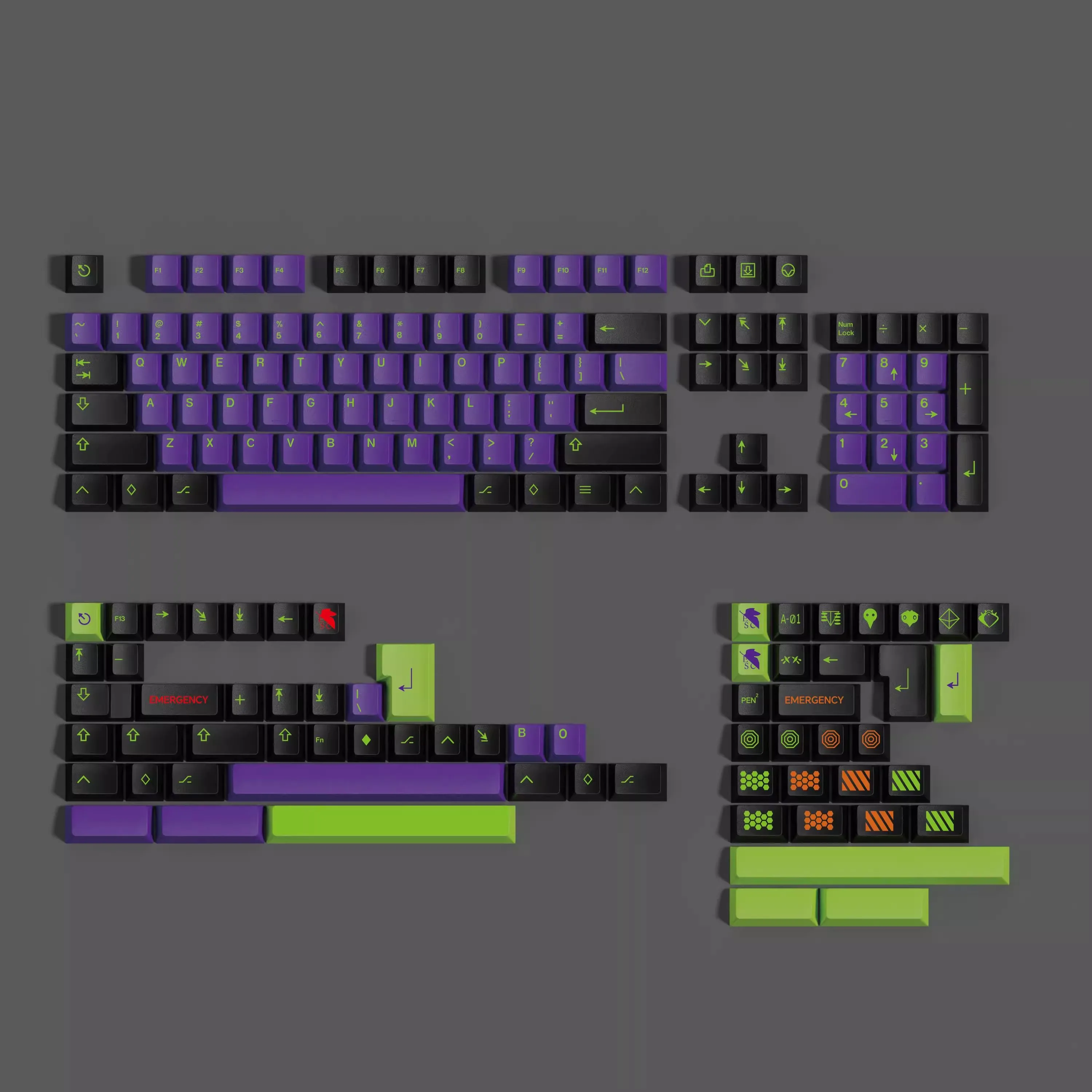 1 Set GMK Mecha 01 Keycaps PBT Dye Sub Key Caps Cherry Profile Lightproof ICON Keycap For Alice Wooting Double B Split Spacebar