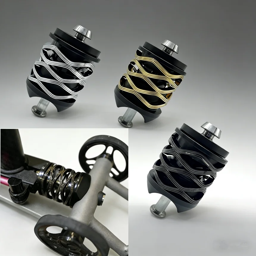 

Folding Bicycle For Brompton T/Pline Rear Shock Absorber Bike Titanium Axle Upgrade Spring Suspension