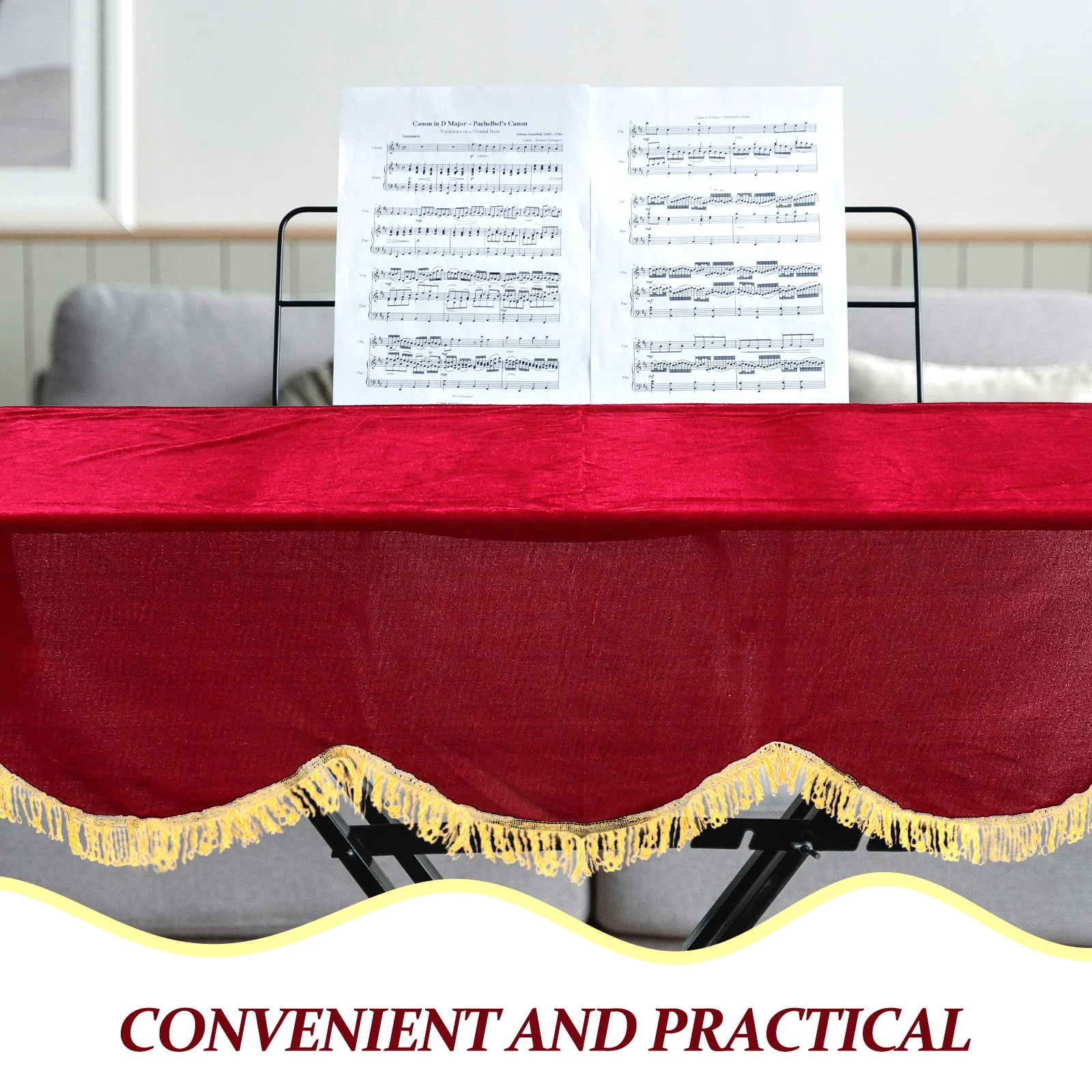 

Piano Dustproof Cloth Cover Maintenance Protective Prevention Upright Protector Golden Velvet Top