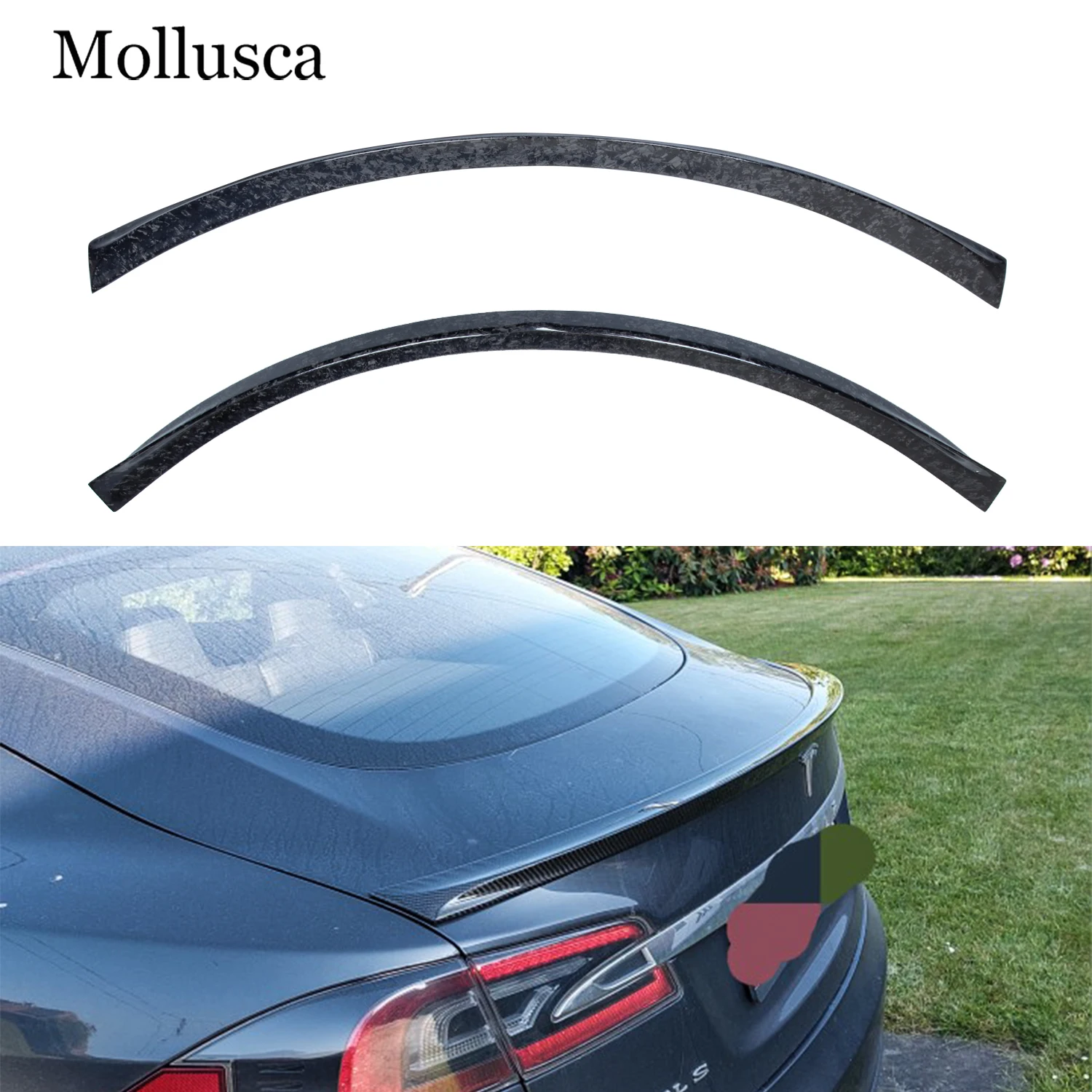 

For Tesla Model S TS Style Forged Carbon fiber Rear Spoiler Trunk wing 2012-2023