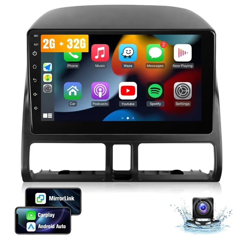 Classy-Android 14 9 Inch Car Stereo Radio With Wireless Carplay/Android Auto For Honda CRV 2002-2006 Multimedia Player Backup Ca