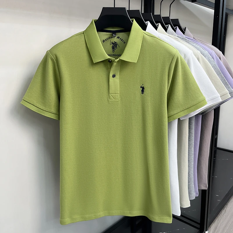 High-End 100% Baumwolle Kurzarm Polo Shirt Herren Sommer Luxus Marke Klassische Paul Pony Stickerei Freizeit Business Mode Golf T-Shirt – Detail 13
