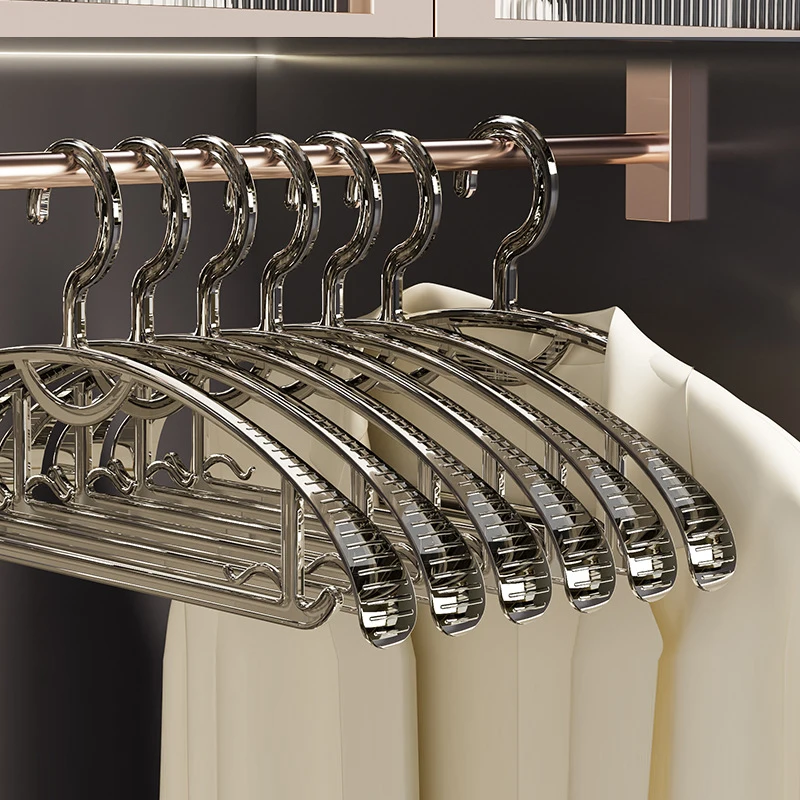 

5pcs/set Transparent Hanger with No Trace Anti Slip Clothing Hanger Wide Shoulder Clothing Store Clothes Support Storage