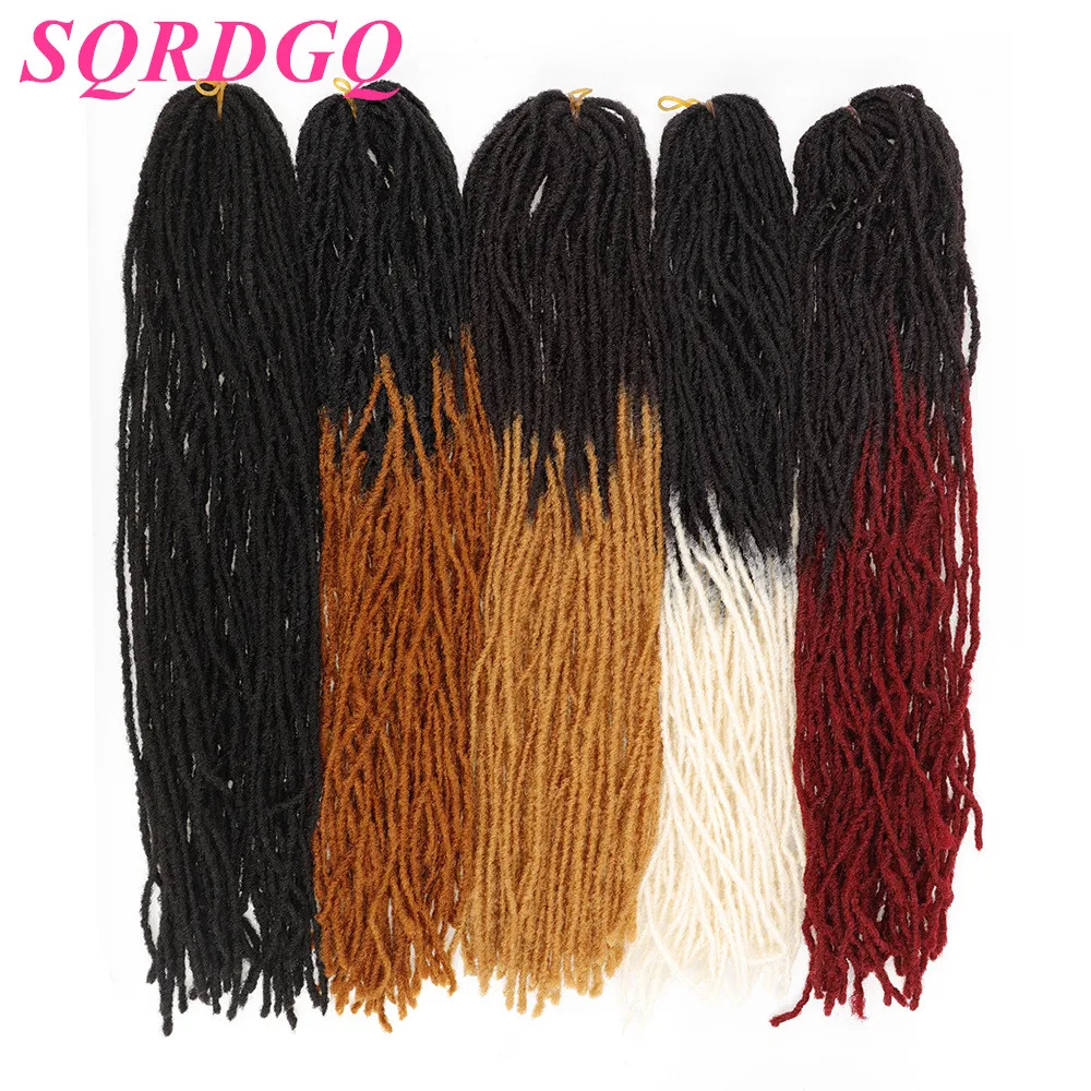 SQRDGQ 1-6PCS Synthetic 18Inch Sister Locks Crochet Hair Soft Dreadlocks Ombre Braiding Hair Extensions 27Stands/Pack For Women