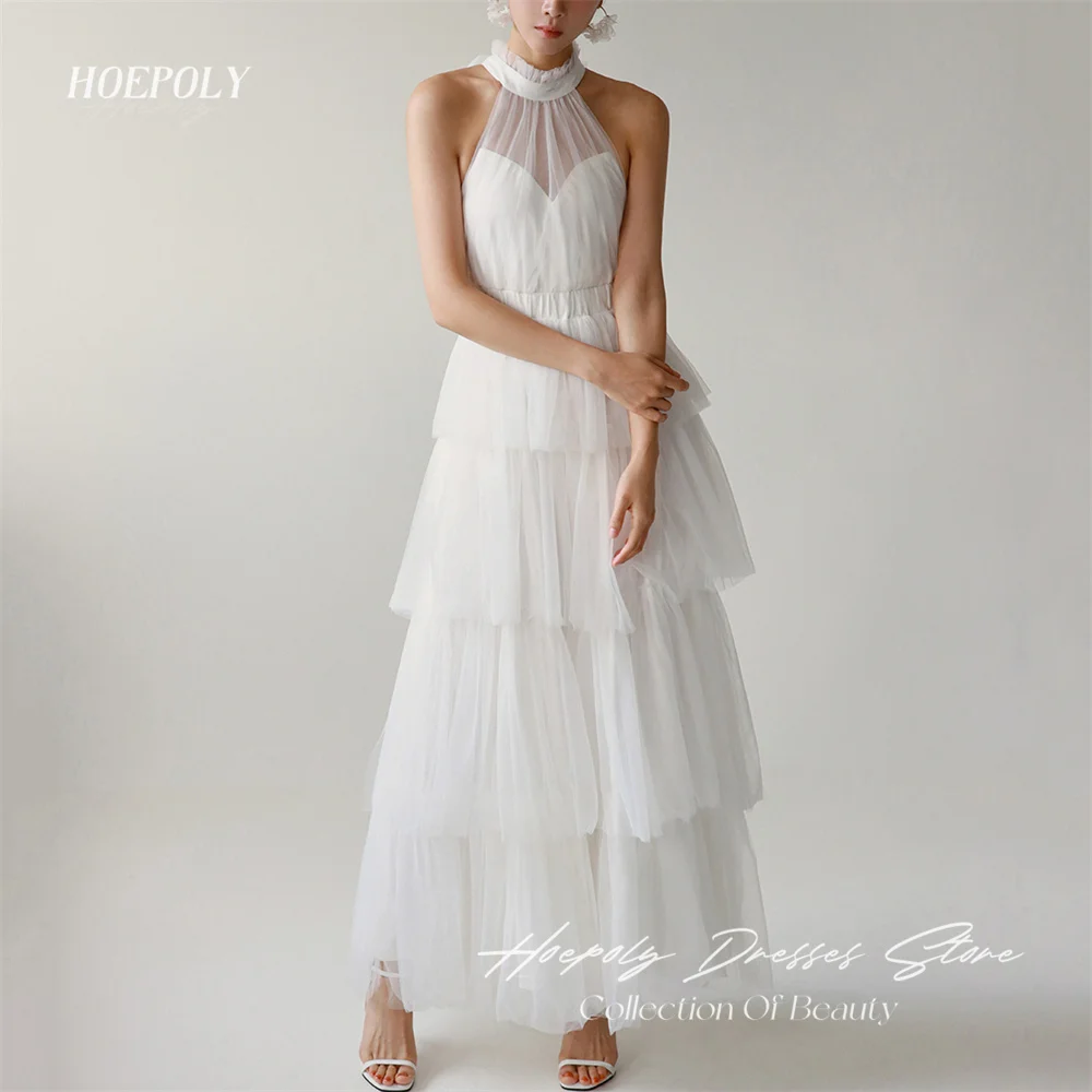 Hoepoly Fashion Elegant Strapless Mini Pleat Evening Dress For Woman Summer Style Fashion Simple Classy Party Long Prom Gown New