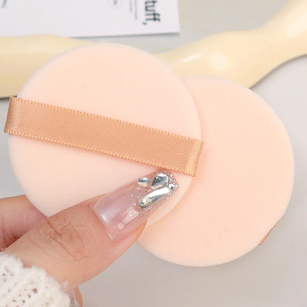 Sopro de pó facial profissional, base líquida, veludo macio, cosméticos, formato redondo, pó solto, maquiagem, beleza, ferramentas coreanas