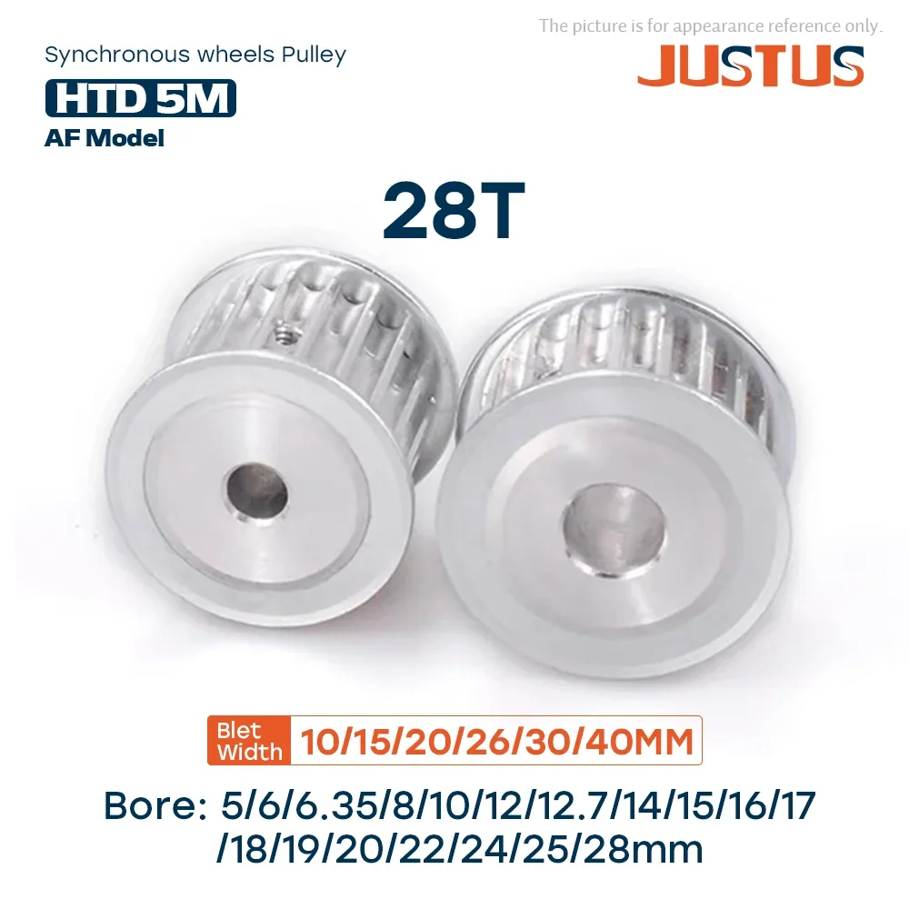 

28 Teeth HTD 5M Timing Pulley Bore 5mm-25mm for 10/15/20/25/30/40mm Width Belt Used In Linear Pulley 5GT