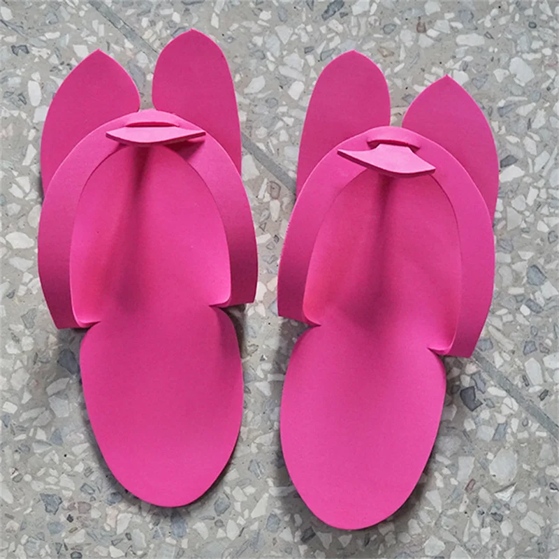 12/24 Pairs Random Color Disposable Foam Slippers Pedicure Slippper For Salon Spa Hotel Pedicure Foot Flip Flop Slippers image 3