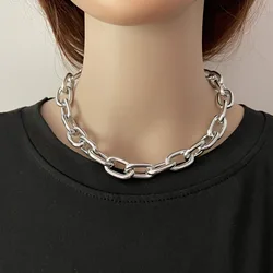 Thick Chain Necklace Jewelry Exaggerated Punk Trend Fashion Retro Popular All-match Aluminum Chain