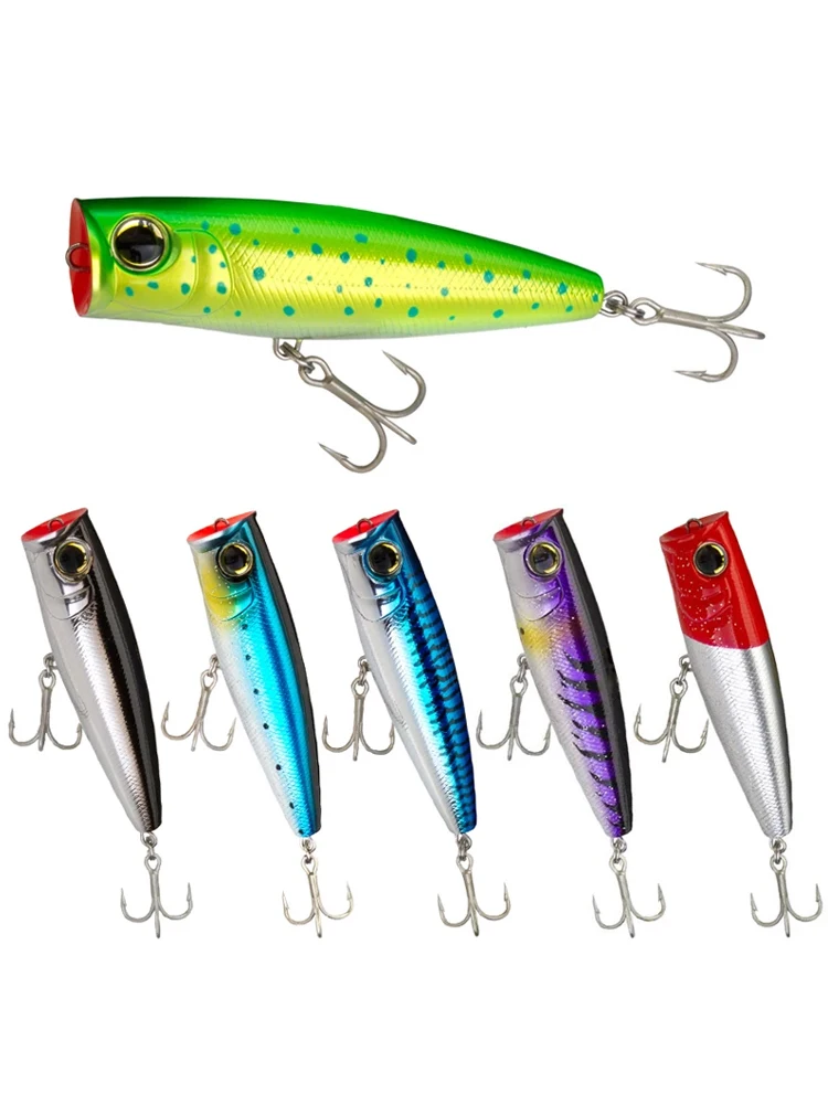 Przynęty wędkarskie Big Popper 58g, 130mm, wobler typu twitch, sztuczne przynęty do połowu tuńczyków w wodach słonych, do trollingu, powierzchniowe, typu swimbait, akcesoria. — zdjęcie 2