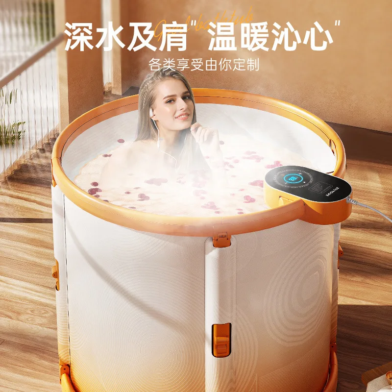 Jiashu Nuovo Prodotto Secchio da Bagno con Riscaldamento Senza Installazione Secchio da Bagno Pieghevole a Temperatura Costante per Adulti Vasca da Bagno di Grande Capacità F