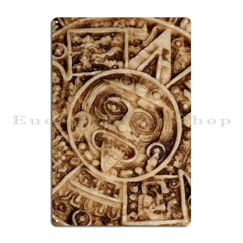 Aztec Sun Stone Close Up Metal Signs Decoration Cinema Club Personalized Cinema Tin Sign Poster