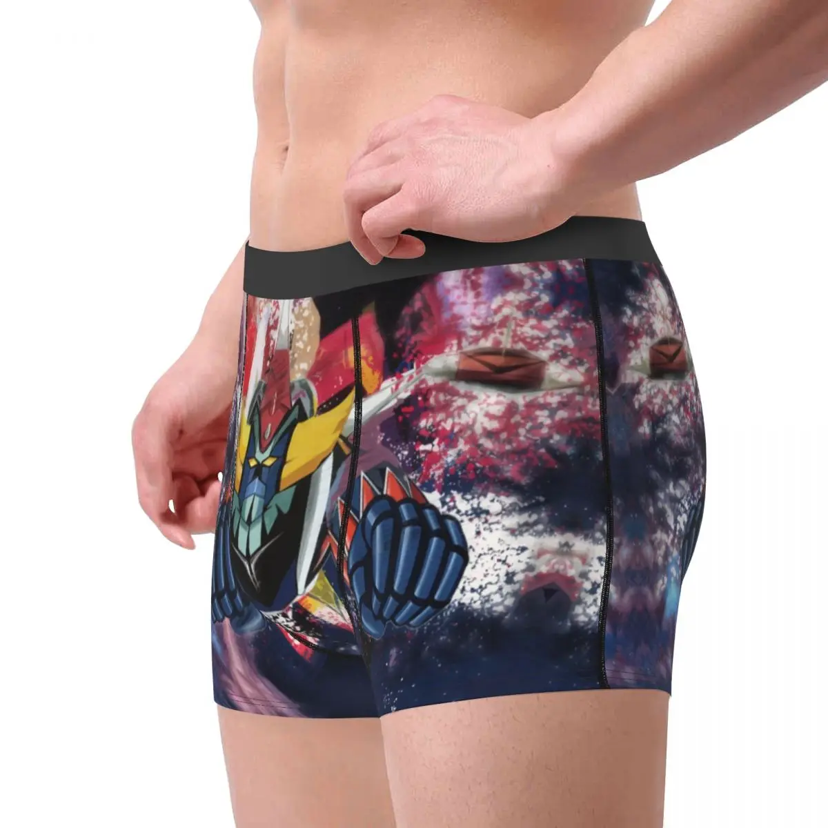 Cool Goldorak Grendizer Underwear Men Printed Customized Ufo Robot Anime Boxer Shorts Panties Briefs Soft Underpants