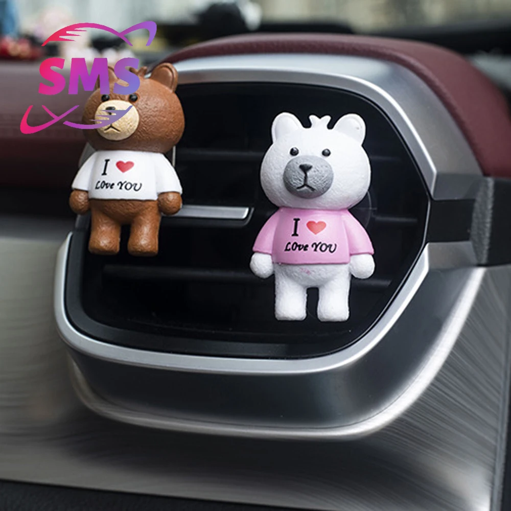 4 قطع سيارة الحب الدب الروائح الديكور الداخلي منفذ هواء السيارة مشبك العطور لمرسيدس بنز BMW تويوتا