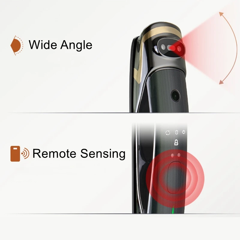 3D Face Recognition Fingerprint Cat Eye Electronic Door Lock Wifi APP Remote Control Home Anti-theft Security IC Card Door Lock